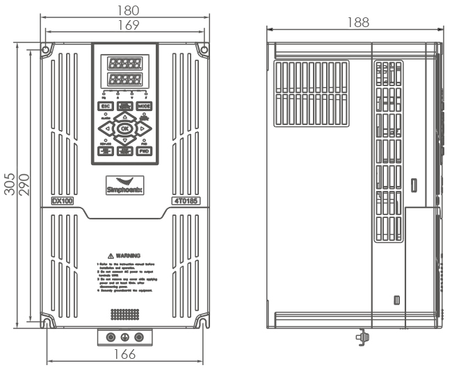 Габаритні розміри Simphoenix DX100-4T0185Q