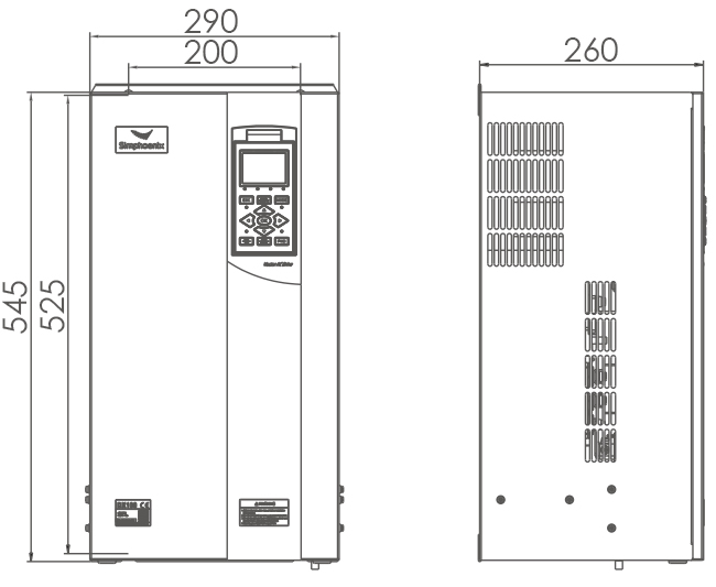 Габаритні розміри Simphoenix DX100-4T0750Q