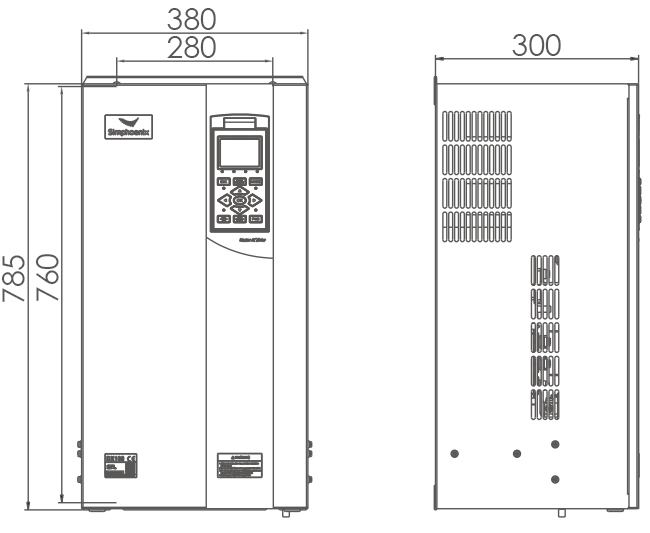 Габаритні розміри Simphoenix DX100-4T1320Q