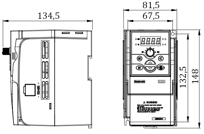 Габаритні розміри Simphoenix E500-2S0004B