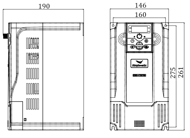 Габаритні розміри Simphoenix E500-2S0055B