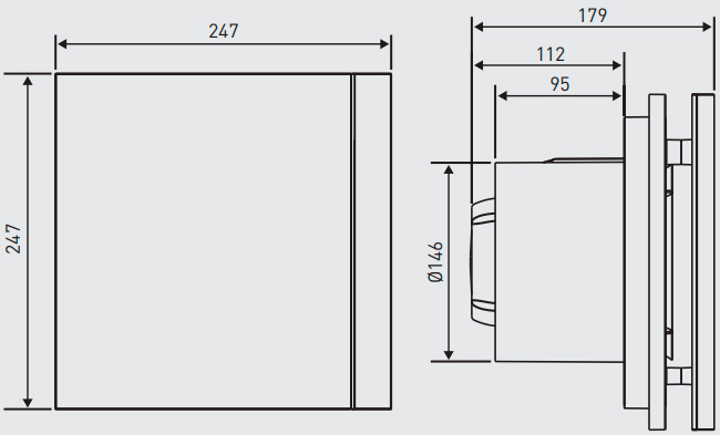 Габаритные размеры Soler&Palau Silent-300 CHZ Silver Design 3C