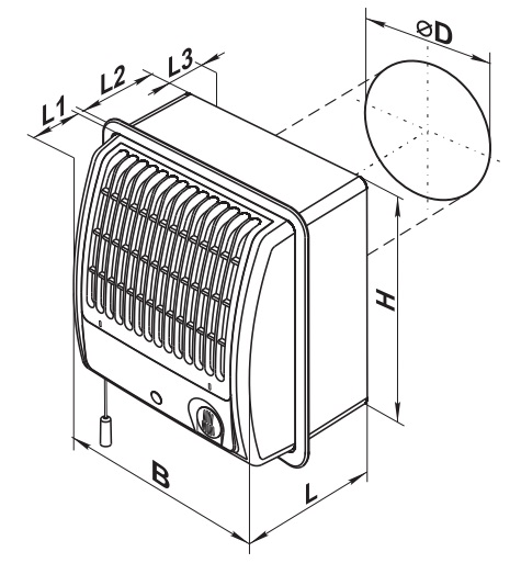 Габаритные размеры вентилятора ВЕНТС ЦФ 100