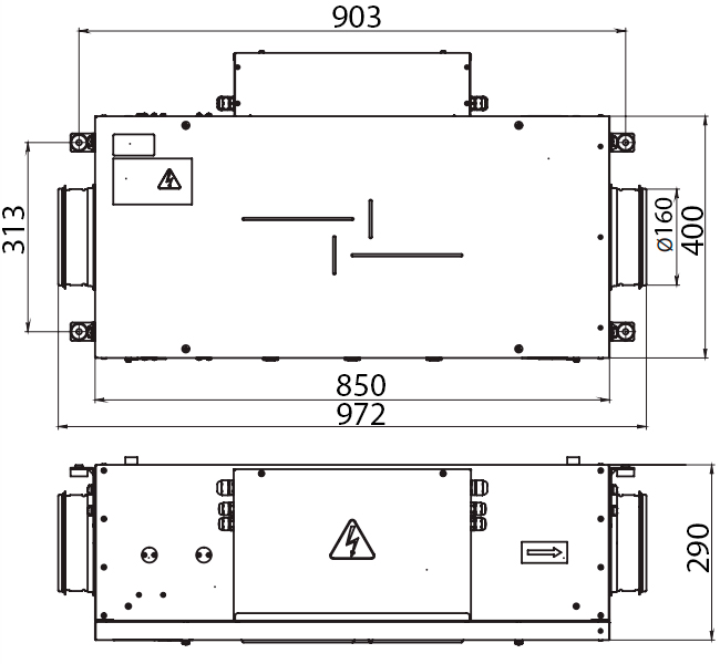 Габаритные размеры ВЕНТС МПА 300 Е-1,7 А70