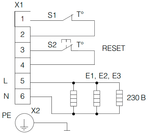 Схема підключення електричного нагрівача ВЕНТС НК 125-2,4-1