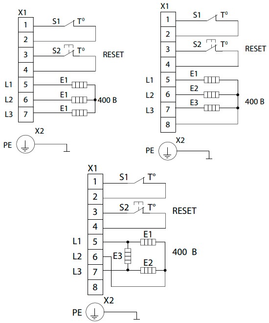 Схема підключення електричного нагрівача ВЕНТС НК 600x300-12,0-3