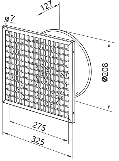 Габаритные размеры вентилятора ОВ1 200 Р