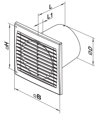 Габаритные размеры вентилятора ВЕНТС 125 Силента-С