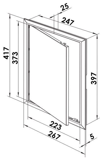 Габаритні розміри дверцят Д 250x400