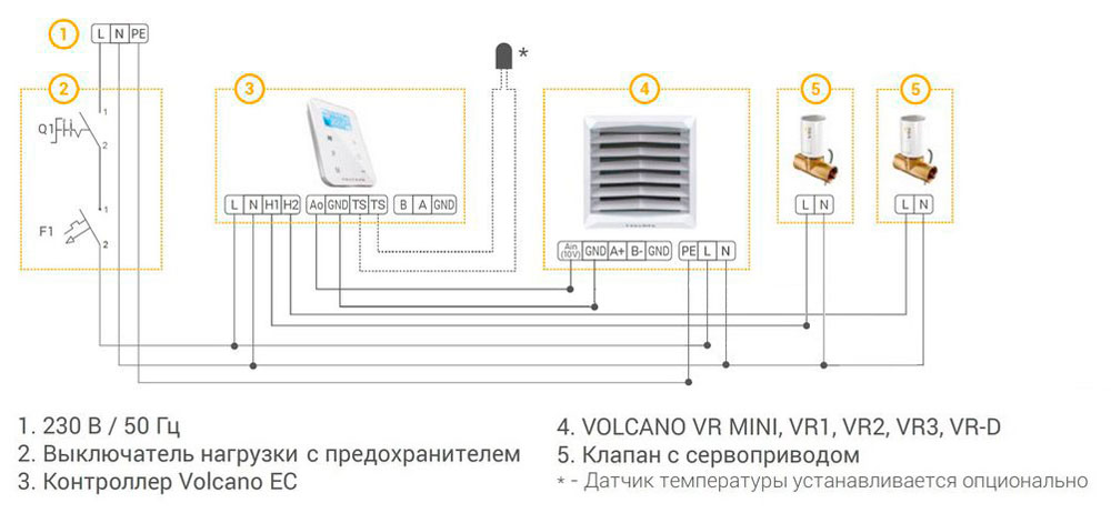 Схема подключения вулкана к отоплению