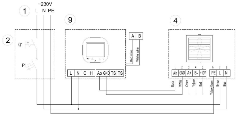 Схема подключения Контроллера HMI Volcano Wi-Fi
