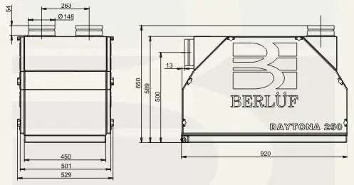 Габаритные размеры Dospel DAYTONA 250 DC BERLUF