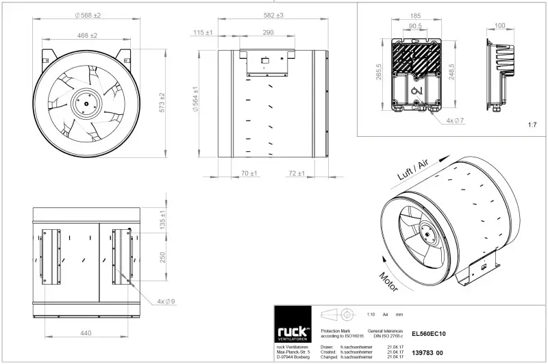 Габаритные размеры Ruck EL 560 EC 10