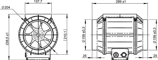 Габаритні розміри RUCK EM 160L E2M 01