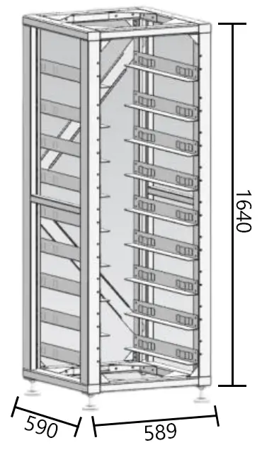 Розміри стійки Deye 3U-LRACK Габаритні розміри Deye 3U-LRACK