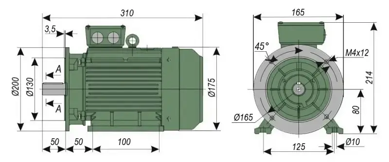 Габаритні розміри АІР 80 В8 IM2081