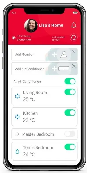 Управление Hitachi Air Home 400 с помощью смартфона Управление с помощью приложения