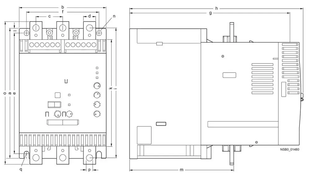 Габаритні розміри Siemens Sirius 3RW 