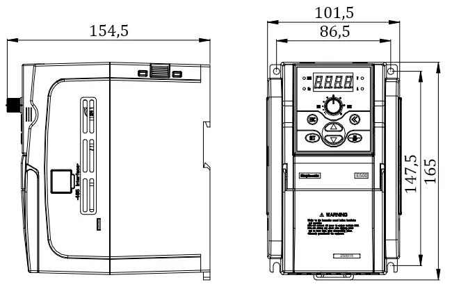 Габаритные размеры Simphoenix E500-4T0022B