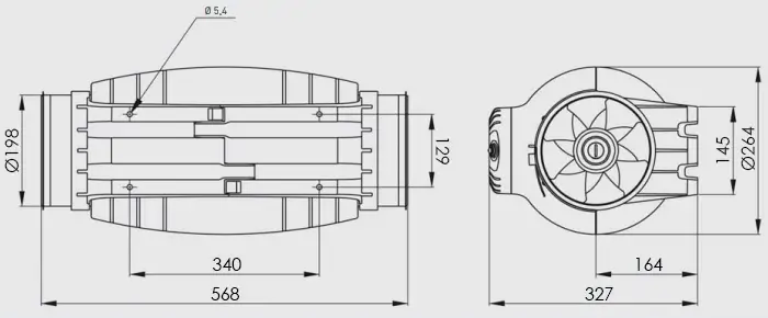 Габаритні розміри Soler&Palau TD-800/200 SILENT