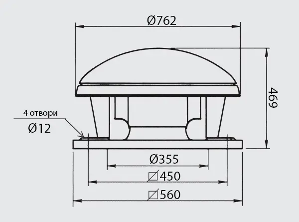 Габаритні розміри Soler&Palau CTHT/4-315