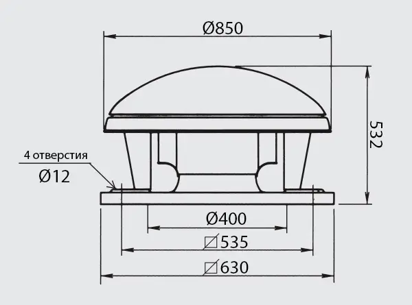 Габаритные размеры Soler&Palau CTHT/4-400