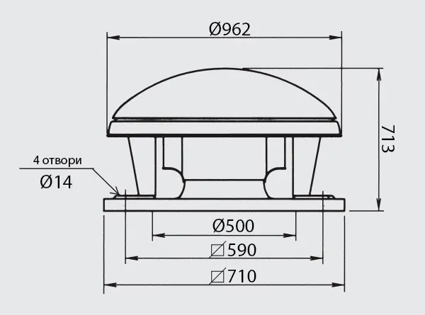 Габаритні розміри Soler&Palau CTHT/8-450
