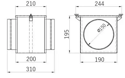 Розміри фільтра Turbovent КФ 150 Габаритні розміри Турбовент КФ 150