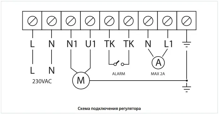Схема підключення регулятора швидкості