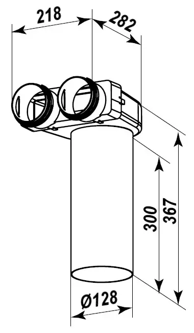 Габаритні розміри FlexiVent 0810125/75х2