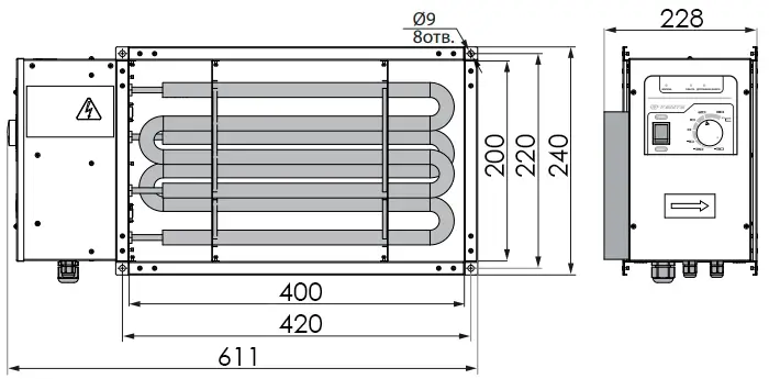 Розміри ВЕНТС НК 400x200-6,0-3У