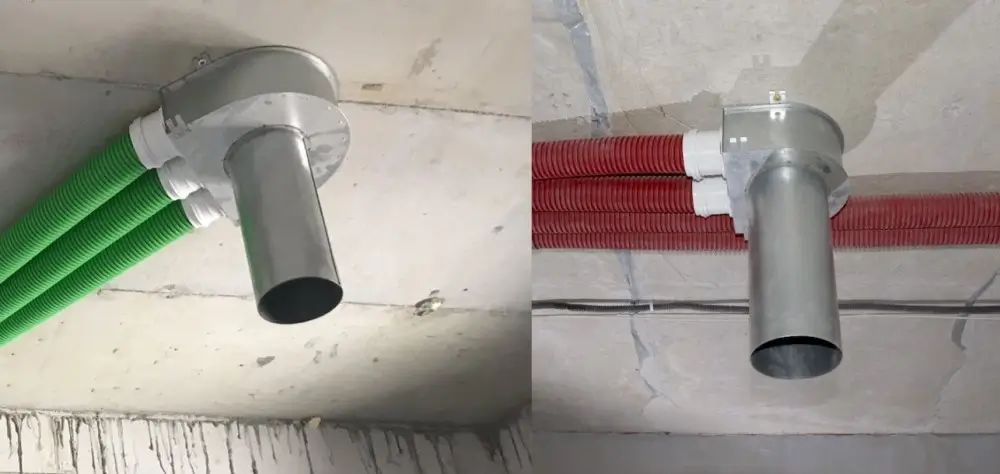 Приклад монтажу пленуму FlexiVent під стелю Приклад монтажу металевого пленуму FlexiVent