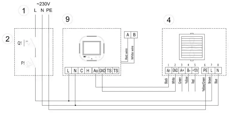 Схема подключения Контроллера HMI Volcano Wi-Fi